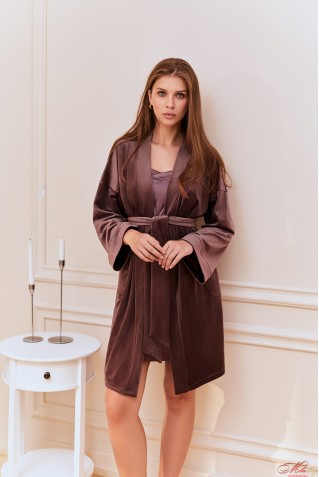 Велюровий халат Your Touch SF-5900 кава